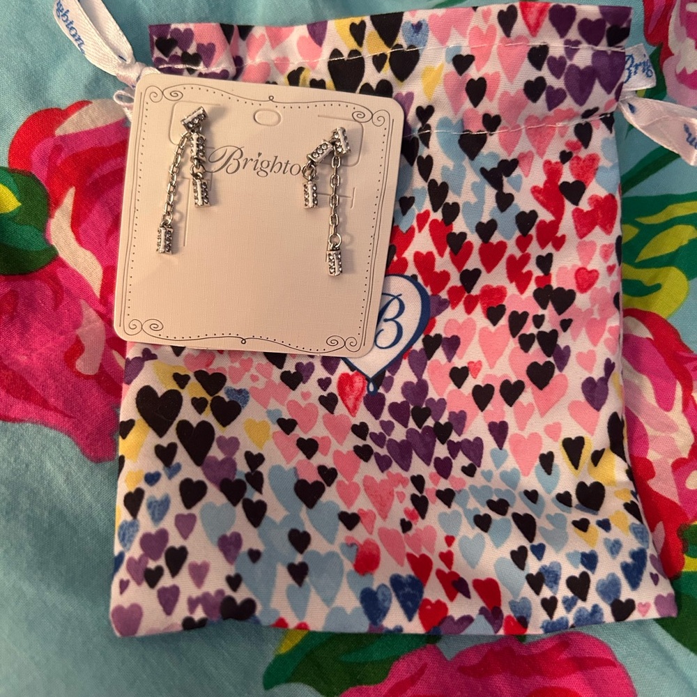 Brighton Silver Dangle Earrings with Heart Pouch